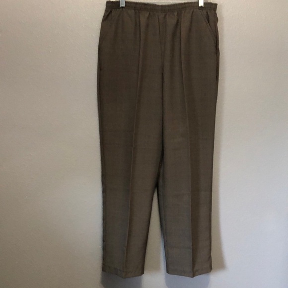 Vintage Blair houndstooth plaid pants Women's 16 Petite elastic waist pull on - Picture 1 of 12